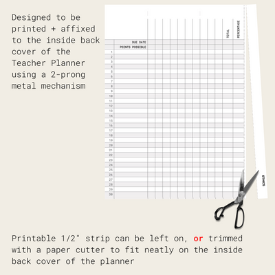 Grading Sheets: Printable PDFs