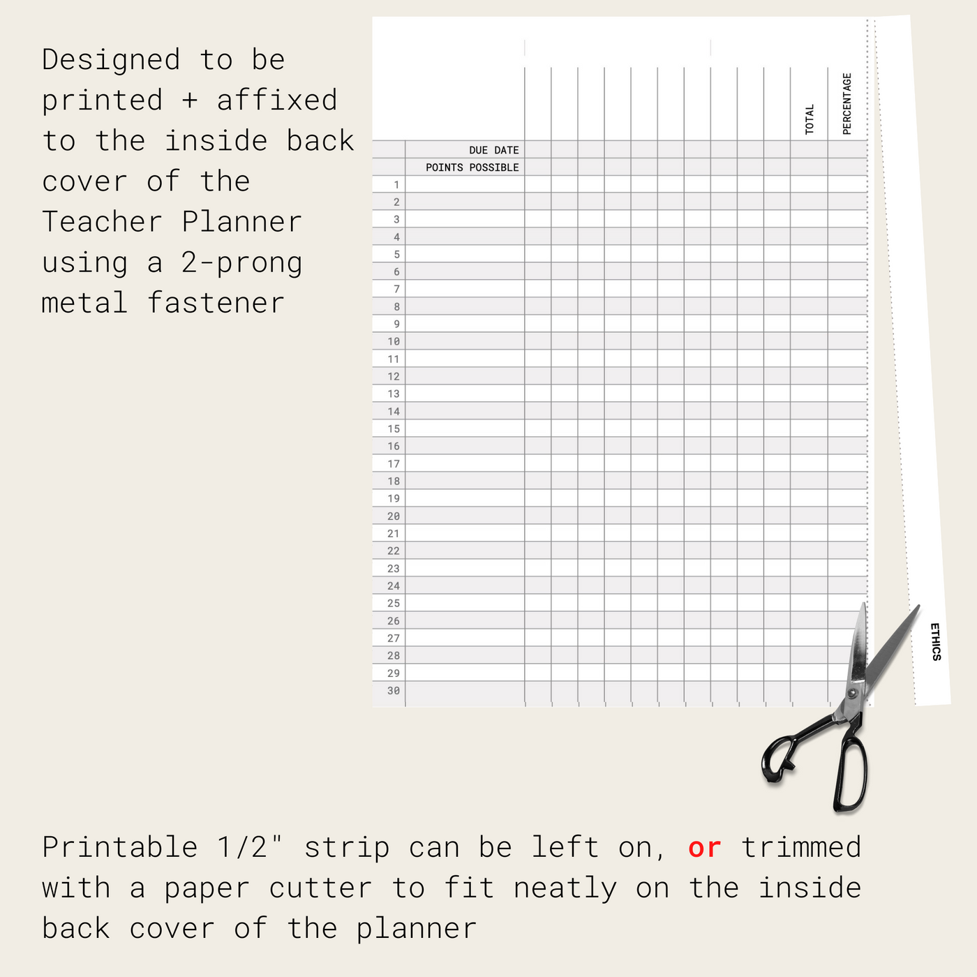 Grading Sheets: Editable PDF