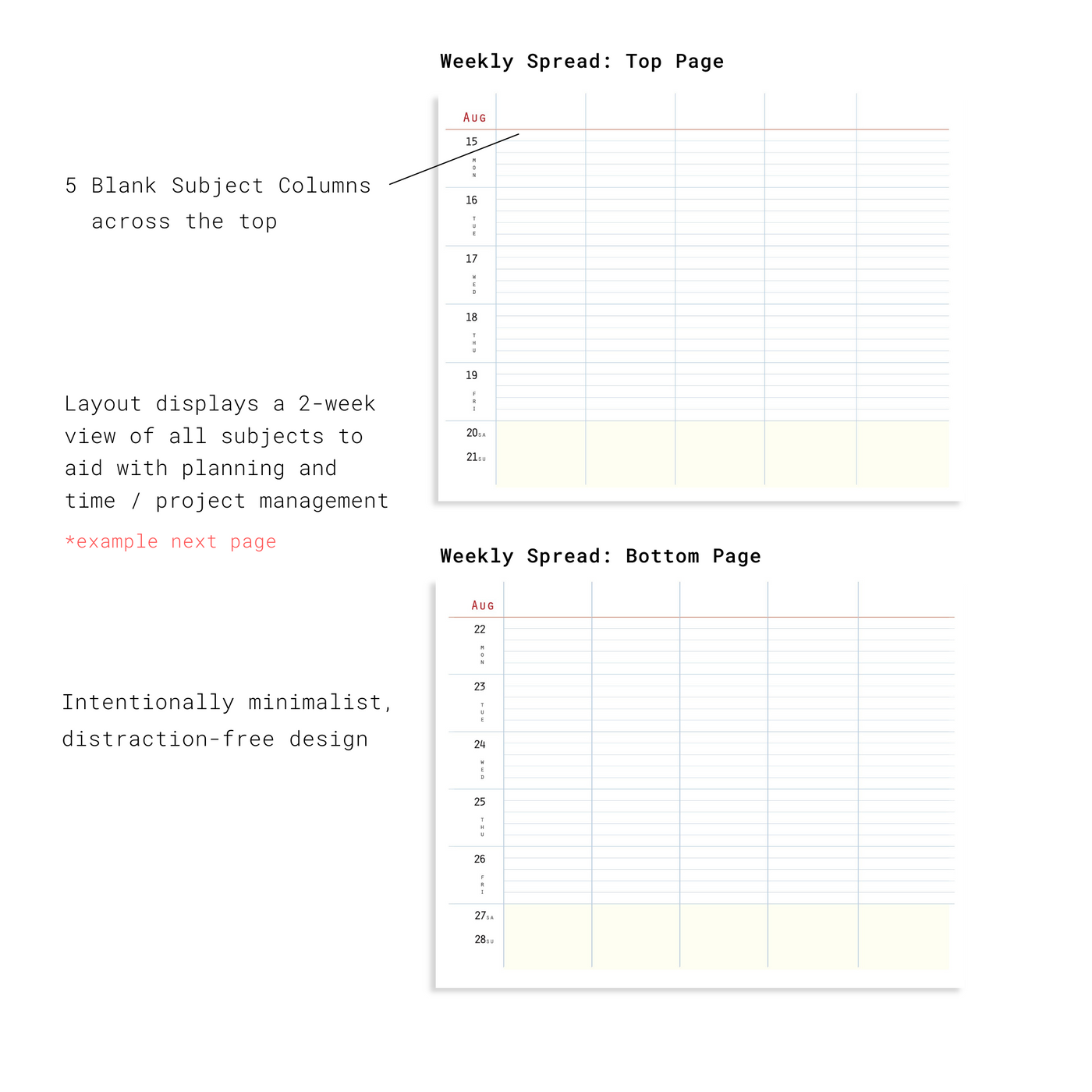 PDF Zero-Waste UNDATED Student Weekly Planner