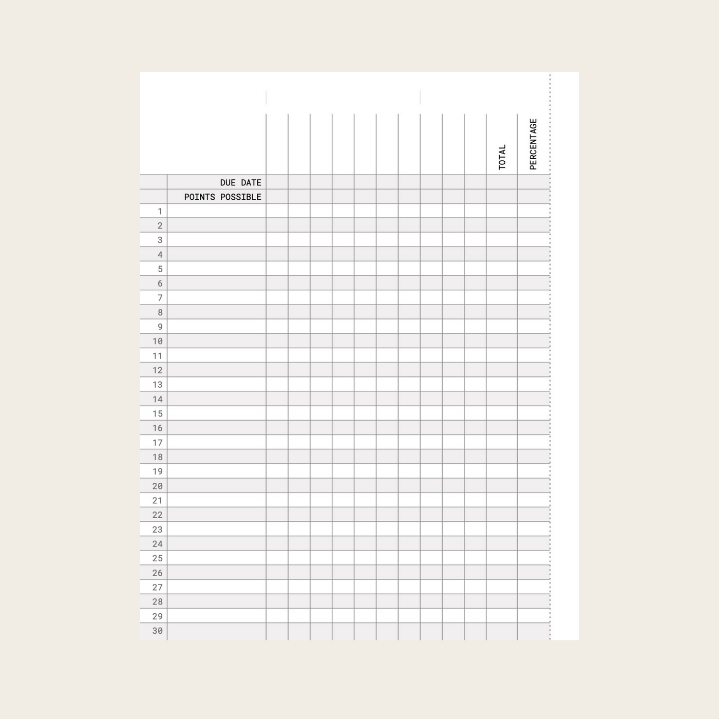Grading Sheets: Printable PDFs