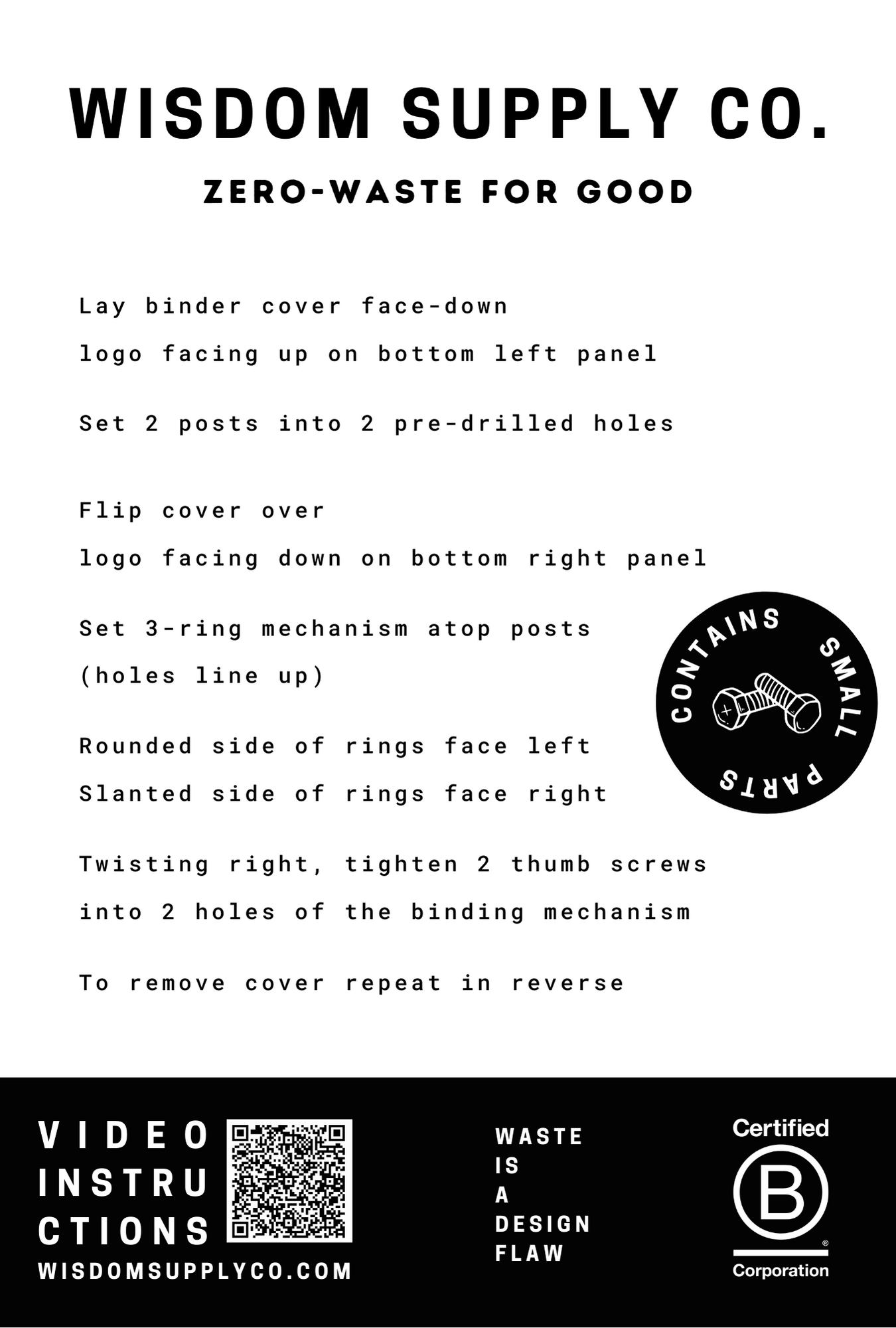 Binder Kit Instructions Mailer
